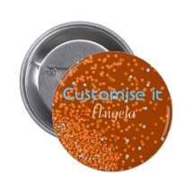 Hochzeits-Party Confettibronze und blauer Knopf Anstecknadel