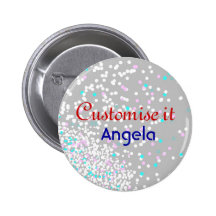 Hochzeits-Party Confettitauben-Grauknopf Button
