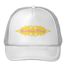 Hochzeits-Party-goldene gelbe Vintage Art-Fahne Baseballcaps