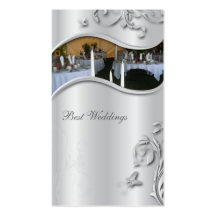 Hochzeits-Planer-elegantes Visitenkarte-Silber-Met
