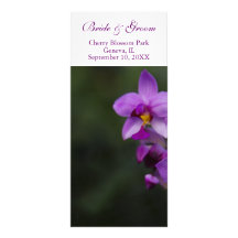 Hochzeits-Programm - lila Orchideen-Karte Bedruckte Werbekarte