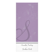 Hochzeits-Programm - Monogramm-Lavendel-lila Blume Karten Druck