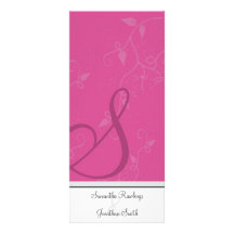 Hochzeits-Programm - Monogramm-pinkfarbenes rosa B Vollfarbige Werbekarte