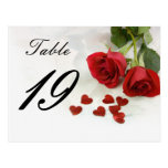Hochzeits-Rosen-Tischnummer Postkarte