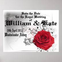 Hochzeits-Sammlerstücke-Andenken Williams u. Kate  Plakat