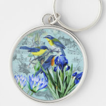 Hochzeits-Singvögel Keychain Schlüsselanhänger