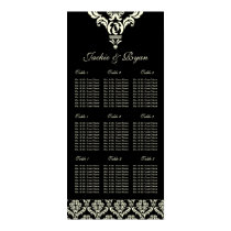 Hochzeits-Sitzplatz-Diagramm-Damast-Creme-Schwarze poster