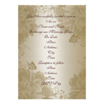 Hochzeitseinladungsgoldsatin Plumeria