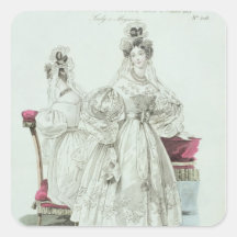 Hochzeitskleid, "Salons Le Follet Courrier Quadratsticker