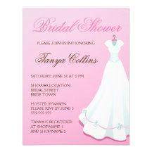 Hochzeitskleiderrosa-Brautpartyeinladung
