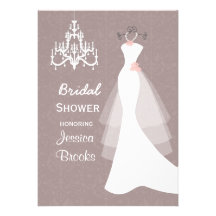 Hochzeitskleidleuchter-Brautparty-Einladung