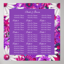 Hochzeitssitzplätze entwerfen lila Rosa Posterdruck