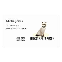 Hockey-Katze Pissed Visitenkarten Vorlage