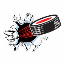Hockey-Puck, der durch zerreißt Foto Ausschnitt