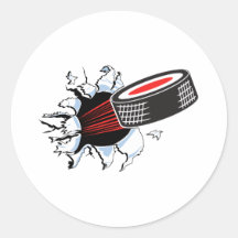 Hockey-Puck, der durch zerreißt Sticker