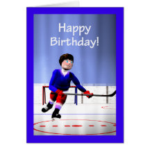 Hockey-Spieler-über die Zeit hinaus Geburtstag Karten