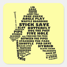 Hockey-Tormann-Text-Kunst Aufkleber
