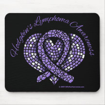 Hodgkins Lymphom-Mosaik-Herz-Band Mousepads
