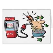 Hohe Gaspreis-Cartoon-Charaktere Grußkarte