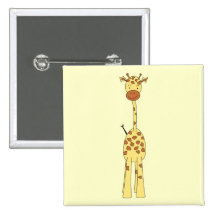 Hohe niedliche Giraffe. Cartoon-Tier Button