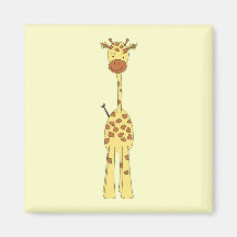 Hohe niedliche Giraffe. Cartoon-Tier Kühlschrankmagnet