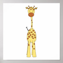 Hohe niedliche Giraffe. Cartoon-Tier Plakat
