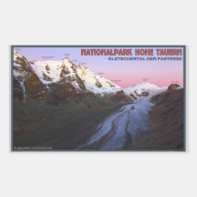 Hohe Tauern - Pasterze Gletscher-Tal an der Dämmer Rechteckige Sticker