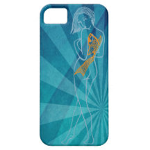 Hohle Koi Frau (Blau-Steigen) Hülle Fürs iPhone 5