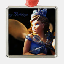 Holiday Angel in Blue Christmas Tree Ornaments