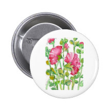 Hollyhocks Buttons