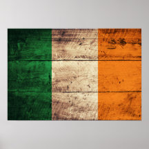 Hölzerne Irland-Flagge Posterdruck