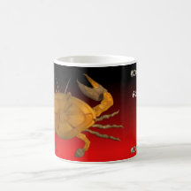 Hölzerne Krabbe personalisierten Krebses durch Val Kaffee Tasse