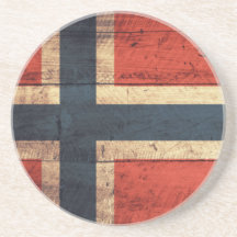 Hölzerne Norwegen-Flagge Getränke Untersetzer