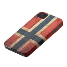 Hölzerne Norwegen-Flagge iPhone 4 Cover