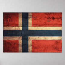 Hölzerne Norwegen-Flagge Posterdrucke