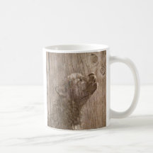 Hölzerne Wolf-Welpen-Kunst Tee Haferl
