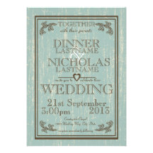 Hölzerne Zeichen-Hochzeit Personalisierte Einladung