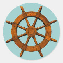 Hölzerner Schiffs-Helm Runde Sticker