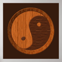 Hölzernes Yin Yang Plakat