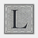 Holztype "L" Holzschnitt Woodblock Initiale Kühlschrankmagnete