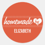 Homemade by you red food label jar seal sticker
