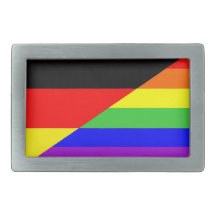 homosexuelle stolze Regenbogenflagge Deutschland-L Rechteckige Gürtelschnallen