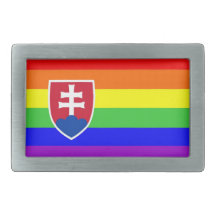 homosexuelle stolze Regenbogenflagge Slowakei-Land Rechteckige Gürtelschnalle