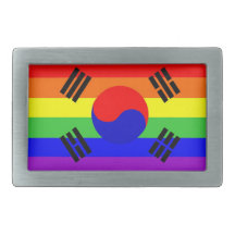 homosexuelle stolze Regenbogenflagge Südkorea-Land Rechteckige Gürtelschnalle