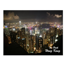 Hong Kong-Nachtszene, die Spitze, Postkarte