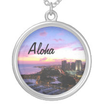 Honolulu-Stadtbild Hawaii-Sonnenuntergang Selbst Gestaltete Halskette