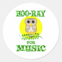 Hoo-Strahl für Musik Runder Aufkleber