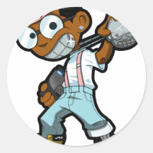 HoodNerd Maskottchen-Rosa Runder Aufkleber