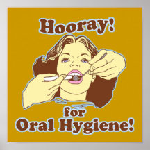 Hooray für die Mundhygiene Retro Posterdrucke