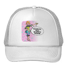 HOORAY FÜR GLÜCKLICHE STUNDEN-HUT mit Cartoon Trucker Kappe